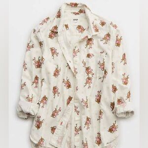 Aerie Cindy Lou Pajama Flannel Top- Size S